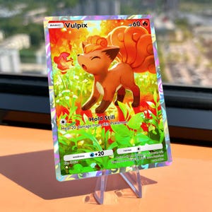 Vulpix fullständiga konstverk, vardagsunder, proxykort, anpassad fanmade Pokémon, valfri holo, TCG-fickasamlarobjekt, sällsynt kort, anpassad Vulpix