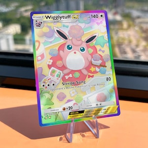 Wigglytuff EX Proxy Card, Custom Holo Pokémon, Fanmade TCG Full Art, Cute & Pastel Style, High Quality Print, Collectible Card