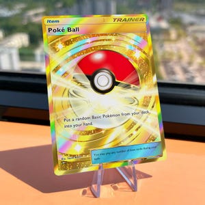Gold Poké Ball Proxy Card, Custom Full Art, Proxy Card, Fanmade Pokémon TCG Pocket |  Holographic | Golden Collectible Trainer Card