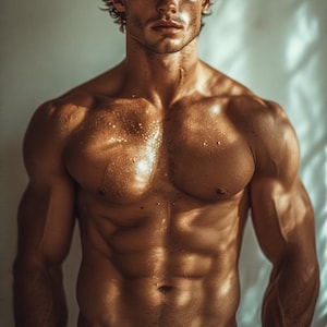 Male Torso Art Print | Digital Download | Sexy Shirtless Man Photo for Gay Art Decor | Masculine Aesthetic | No Watermark | Instant Download