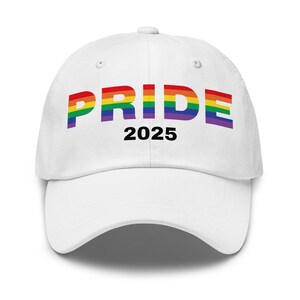 PRIDE 2025 Rainbow Hat – LGBTQ+ Dad Hat – Gay Pride Baseball Cap – Queer Affirming Apparel – Pride Month Outfit – Inclusive Gift Idea