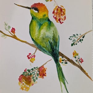 Aquarelschilderijen van een vogel