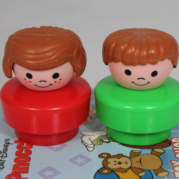 Fisher Price 1990 Chunky Little People green and red