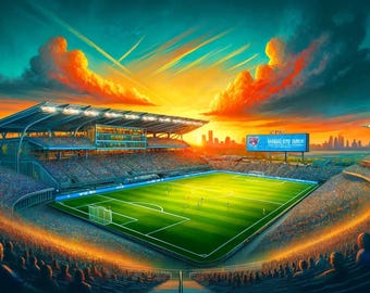 Kansas City Current Soccer CPKC Stadium Sunset – 16x20” Landscape (Print-Ready)