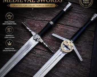 Hand Forged High Carbon Steel Medieval Viking Fantasy Sword – Collectible Display Blade – Father’s Day Gift for Him