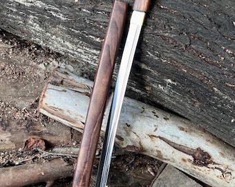 Hand-Forged Tanto Shirasaya Samurai Sword | Full Tang Ninja Sword with Wooden Sheath | Japanese Katana Style Blade