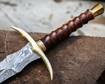 Personligt vikingasvärd – Handsmidet damaskusstål | Fulltang medeltida fantasygåvor, present till män