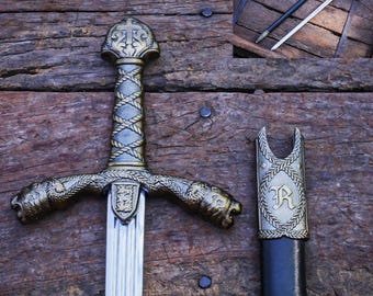 King Richard Lionheart Schwert Replik – Handgefertigtes historisches Schauschwert, Edelstahl, Geschenk für Ihn, Ritter Dekor