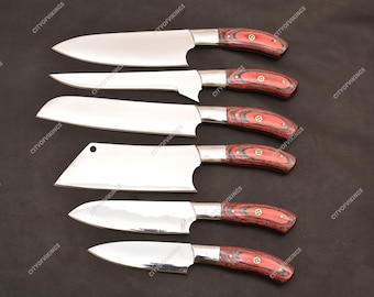 Juego de cuchillos de cocina forjados a mano, de acero de alto carbono, para chef, carnicero, mango de resina, regalo de boda