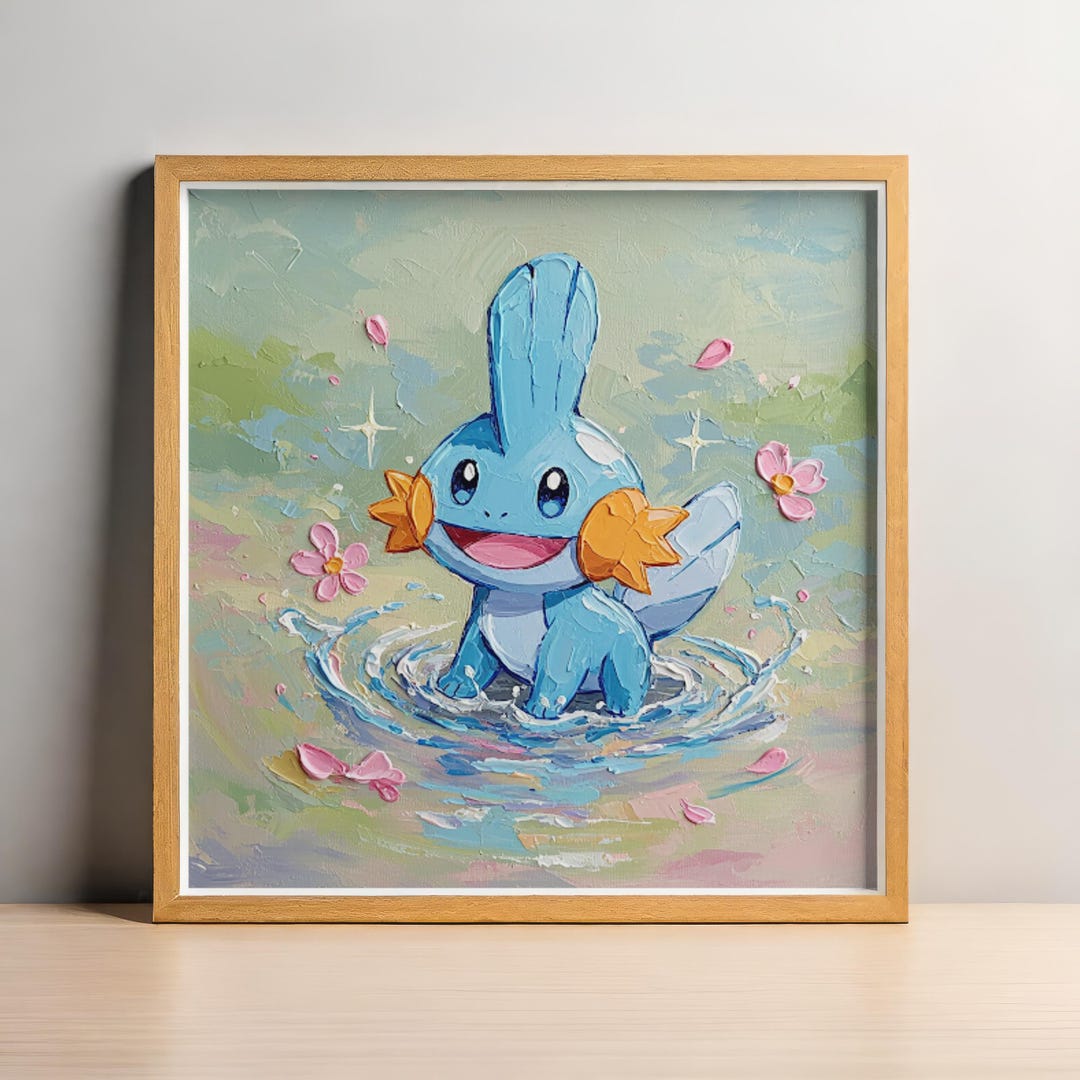 Mudkip Inspired Wall Art | Pokemon Home Decor | Anime Fan Art ...