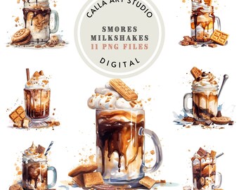 Smores Clipart Dessert Ice Cream Watercolor Clipart Bundle Food Clip Art Birthday Party Summer Clipart Baby Shower Invitation Sweets PNG