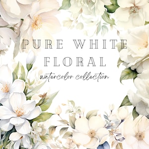 Clipart d'arrangements floraux blancs rustiques, fleurs de mariage de Style champêtre, PNG shabby chic pour faire-parts, scrapbooking, travaux manuels, bouquets