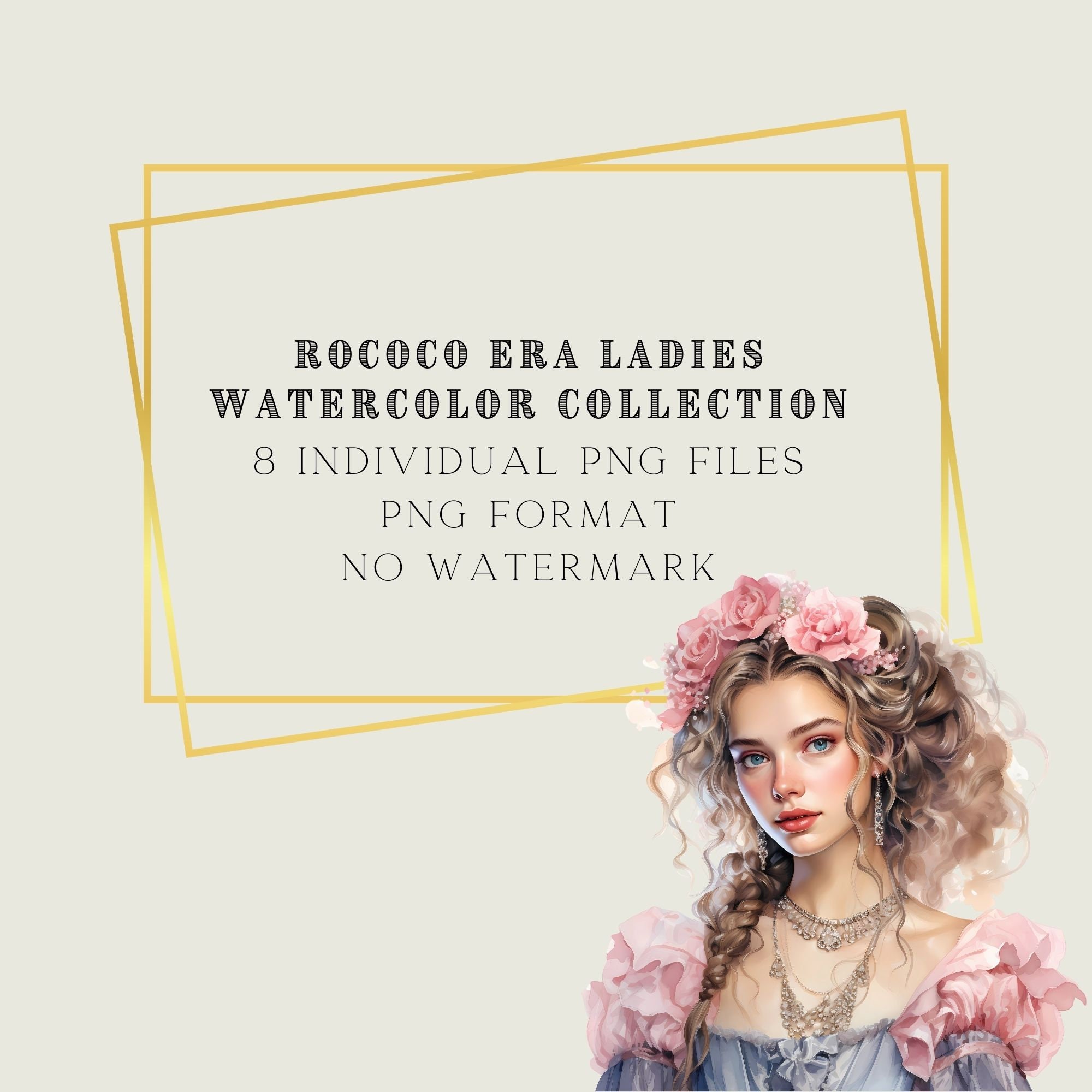 Rococo Girl Watercolor Clipart, Transparent PNG, Princess Clipart ...