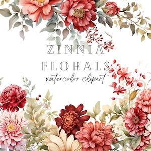 Aquarell Blumen Clipart, Blumen Boho Clipart, Blumen Clipart, vorgefertigte Clipart, Blumensträuße für Junk Journal, Hochzeitseinladungen