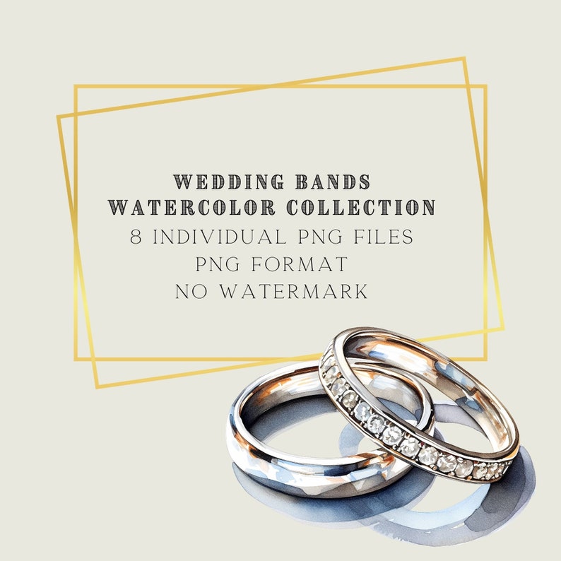 Wedding Bands Clipart Bundle, Bridal Rings, Engagement Rings ...