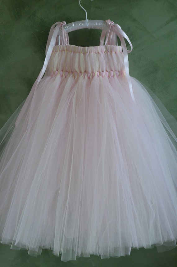 Items similar to Ivory Pink Empire Waist Tutu DressFlower Girl or