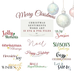 Kerstgevoelens SVG- en PNG-bundel, gesneden bestand, sublimatie, woorden voor kaarten, illustraties, citaat voor ontwerp kerstkaarten, kerstwoorden