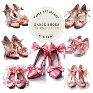 Tanzschuhe Clipart Bundle Tanzschuhe Png Ballerinas Aquarell Digital Download Geschenk für Tänzerin Scrapbooking Tänzerin Mom Kommerzielle Nutzung