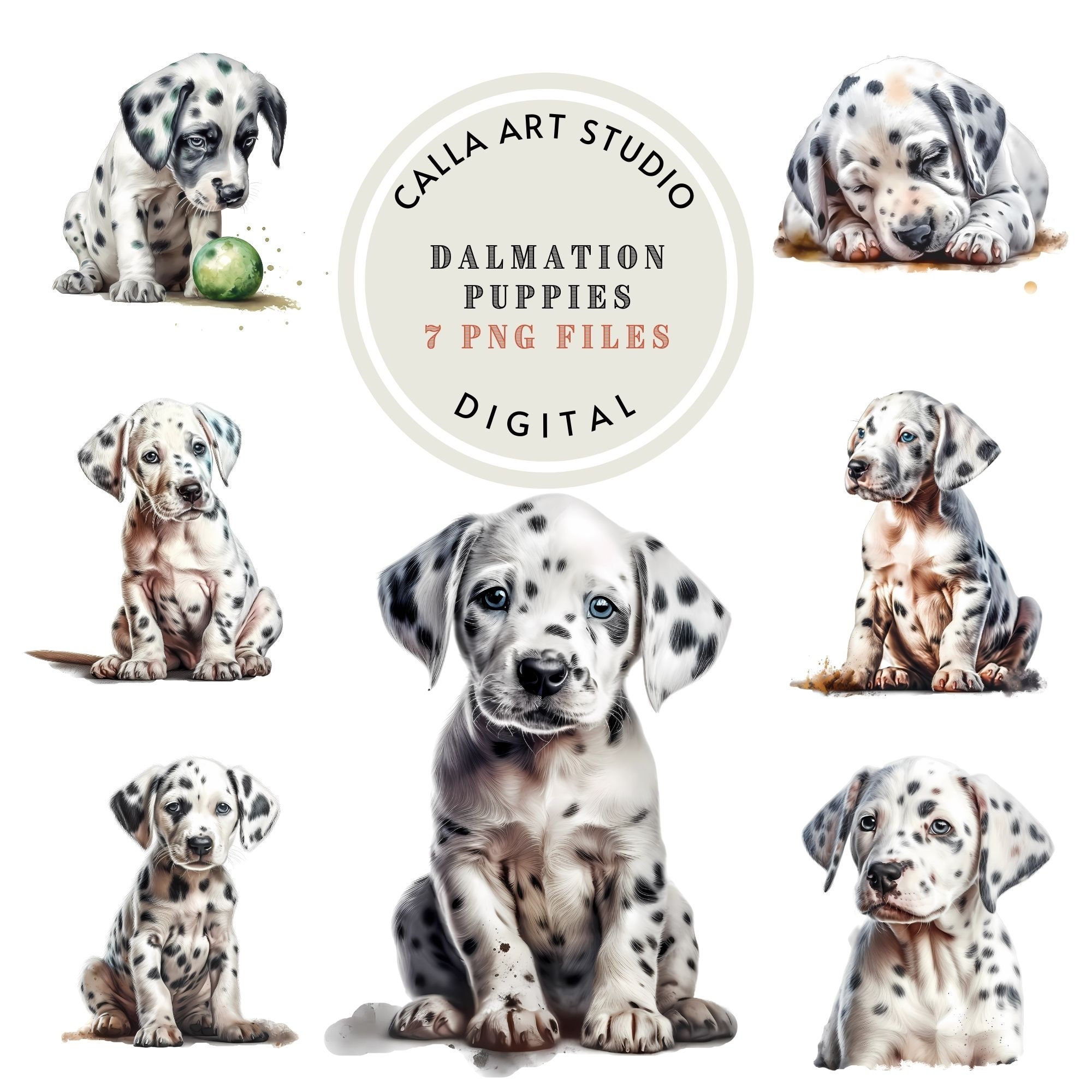 Dalmatian Puppies Clipart Cute Puppy Clipart Bundle Pet Clipart ...