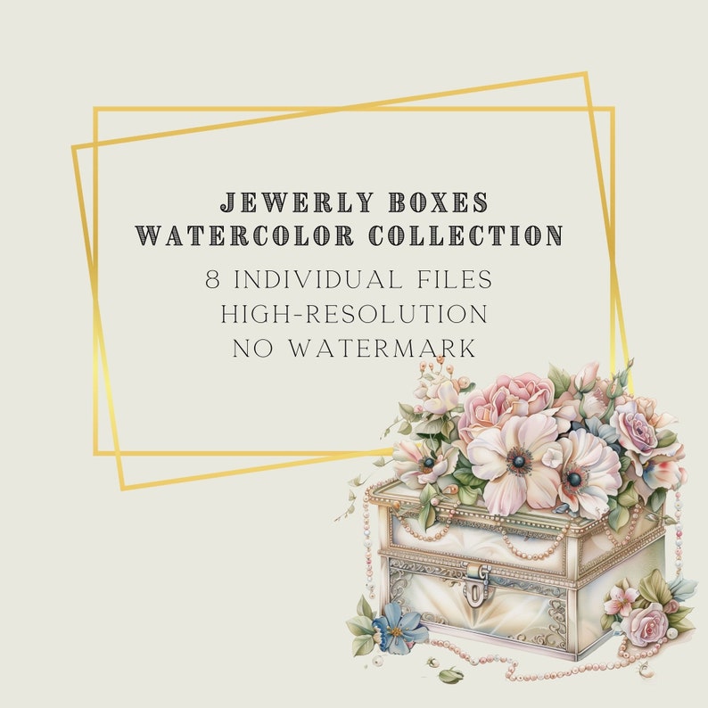 Jewelry Box Clipart, Watercolor Jewelry Clipart Bundle, Watercolor Clip ...
