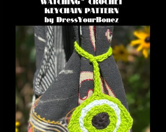 Crochet Eyeball Keychain Pattern: Spooky Bag Charm (PDF Pattern Only)