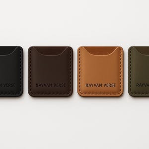 Handgefertigte minimalistische Ledergeldbörse - Ultraflache EDC-Brieftasche für Männer & Frauen - Rayvan Verse Logo - 4 Premium-Farboptionen