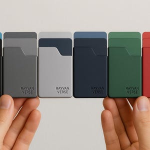 Portafoglio sottile minimalista fatto a mano con porta carte - Portafoglio tascabile ultra sottile con protezione RFID - Porta carte EDC personalizzato per uomo e donna di Rayvan Verse