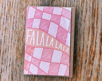 Falalalala Christmas Greeting Card (pink)