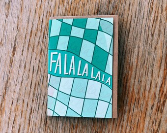 Falalalala Christmas Greeting Card (teal)