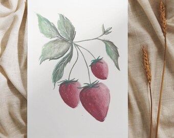 Strawberries 8x10 Print