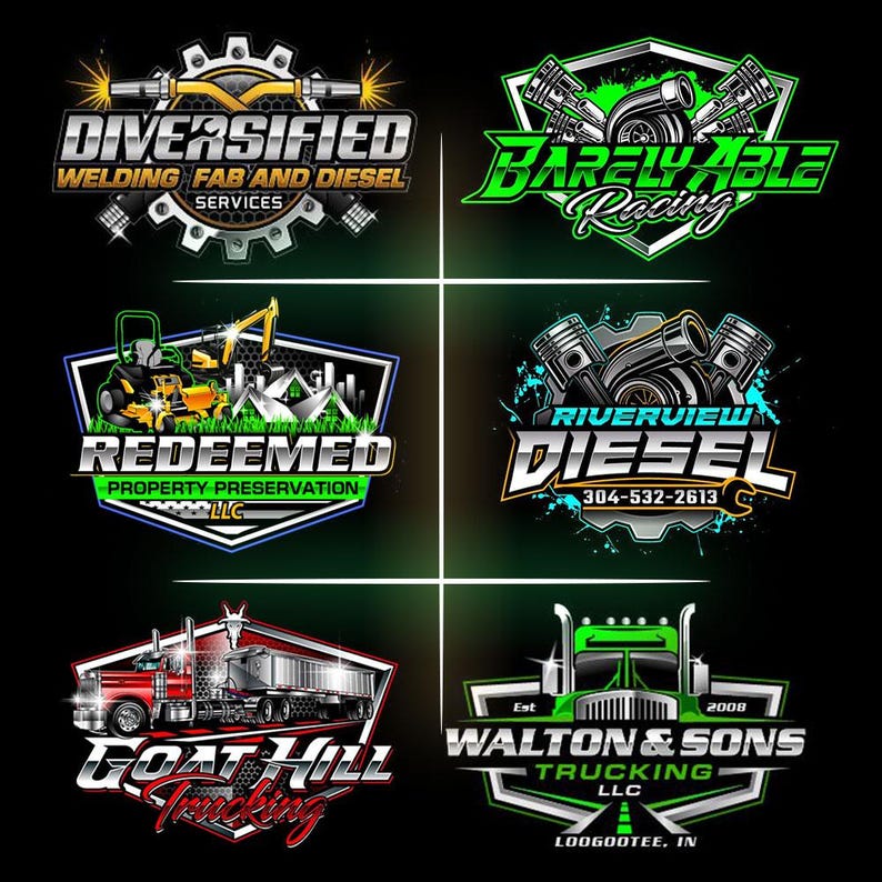 Custom Logo Design, Mascot Logo, Professional Graphic Designer, Business Logo, Auto Detailing Car Logo, Lawn Care Logo, Trucking Logo image 4