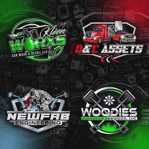 Création de logo personnalisé, Graphiste professionnel, Logo de camionnage, Logo de voiture, Logo d&#39;entreprise de lavage de voiture, Logo d&#39;entretien de pelouse