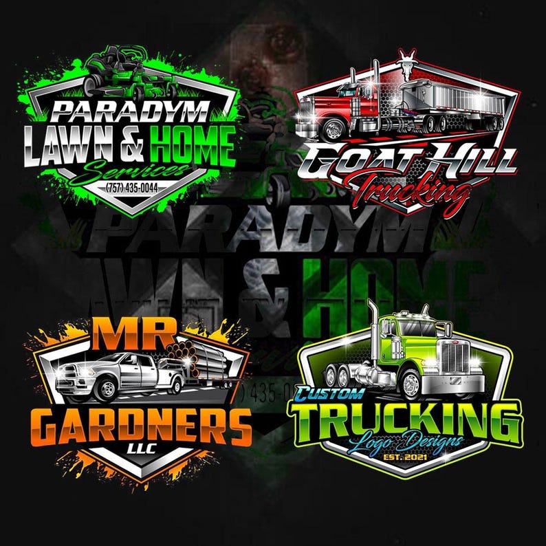 Custom Logo Design, Mascot Logo, Professional Graphic Designer, Business Logo, Auto Detailing Car Logo, Lawn Care Logo, Trucking Logo image 5