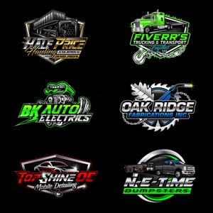 Custom Logo Design, Mascot Logo, Professional Graphic Designer, Business Logo, Auto Detailing Car Logo, Lawn Care Logo, Trucking Logo image 8