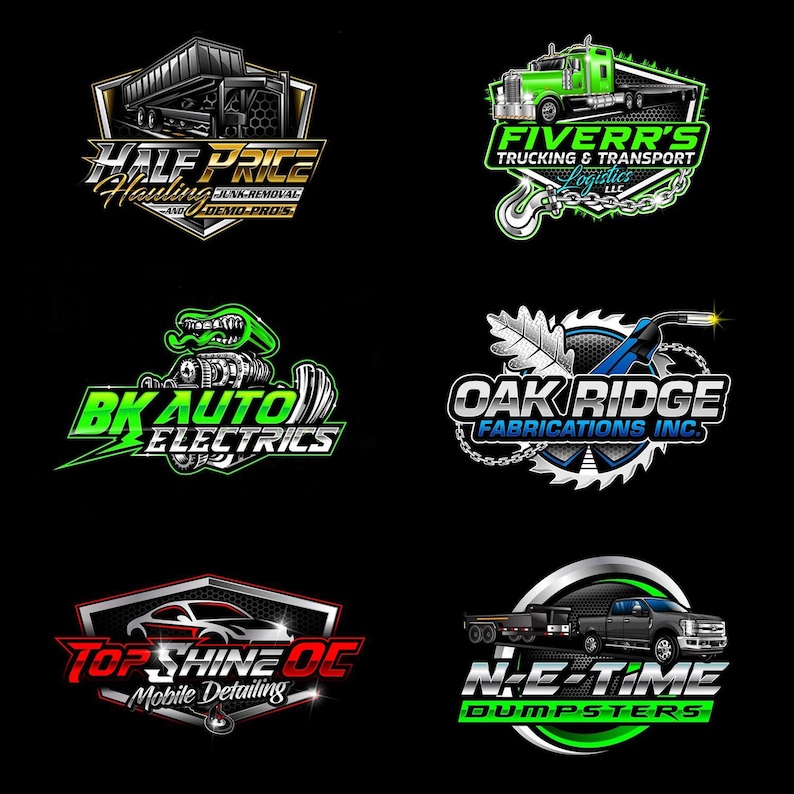 Custom Logo Design, Mascot Logo, Professional Graphic Designer, Business Logo, Auto Detailing Car Logo, Lawn Care Logo, Trucking Logo image 8