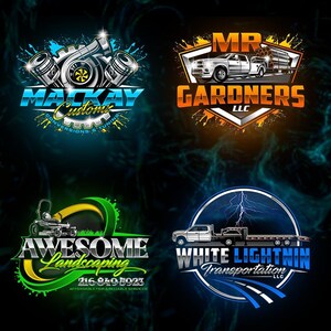Custom Logo Design, Mascot Logo, Professional Graphic Designer, Business Logo, Auto Detailing Car Logo, Lawn Care Logo, Trucking Logo image 2