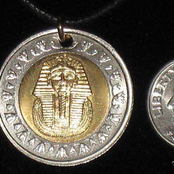 Authentic EGYPTIAN Egypt King Tut Coin Pendant Necklace