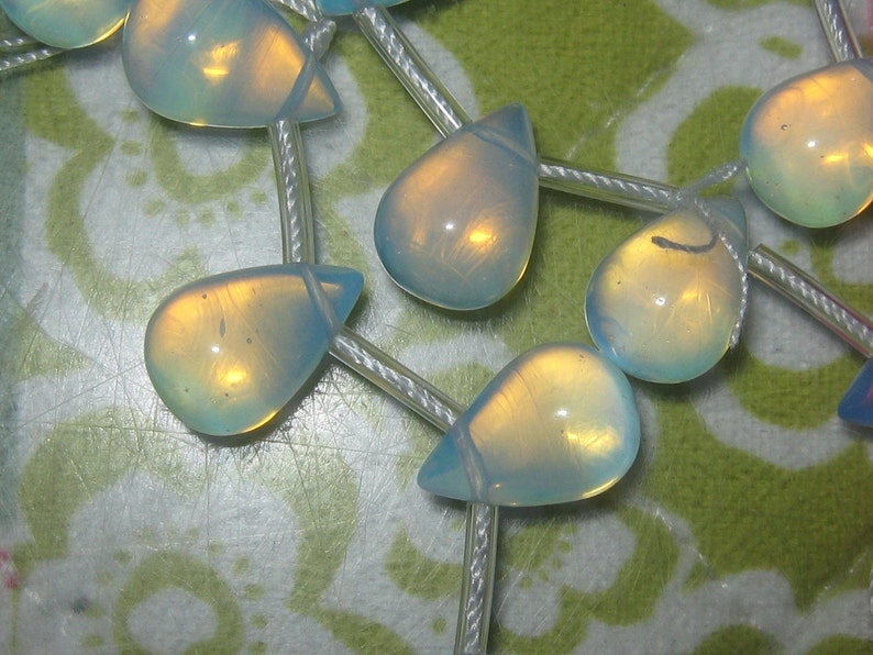 AAA 16 Strand of Round Tear drop Opalite Sea Opal 10 x 15MM Glass Beads