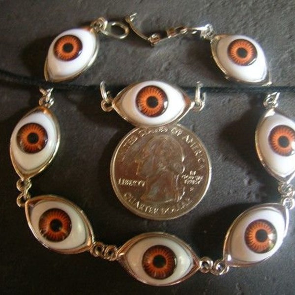 Brown EYE Eyeball Bracelet Pendant Set