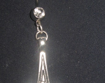 Viking Thors Hammer Mjolnir 14 gauge CZ Belly Ring