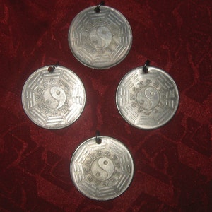 Wholesale Lot of 4 Large Vintage Steel Ying Yang Pendants