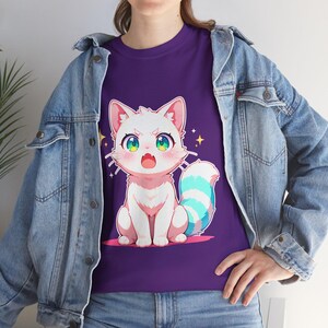 Cute Cat Graphic Tee, Fun Gift for Cat Lovers, Playful T-Shirt for Kids and Adults, Cute Animal Shirt for Birthdays