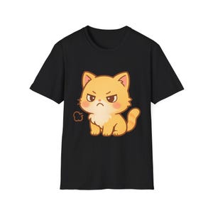 Cute Angry Cat T-Shirt, Fun Gift for Cat Lovers, Casual Unisex Tee, Perfect for Birthdays, Animal Lovers Apparel, Cute Cat Merch