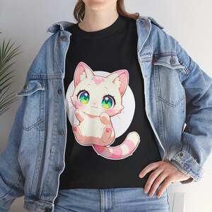 Cute Cat Graphic Tee for Cat Lovers, Kawaii Shirt for Gift, Animal Tee, Birthday Gift, Festival Wear, Cozy Casual Wear
