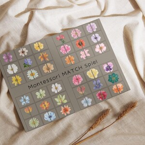Montessori Bloemen – MATCH – Printbaar Spel | PDF-educatief spel voor kinderen vanaf 3 jaar - 72 kaarthelften (36 complete paren)