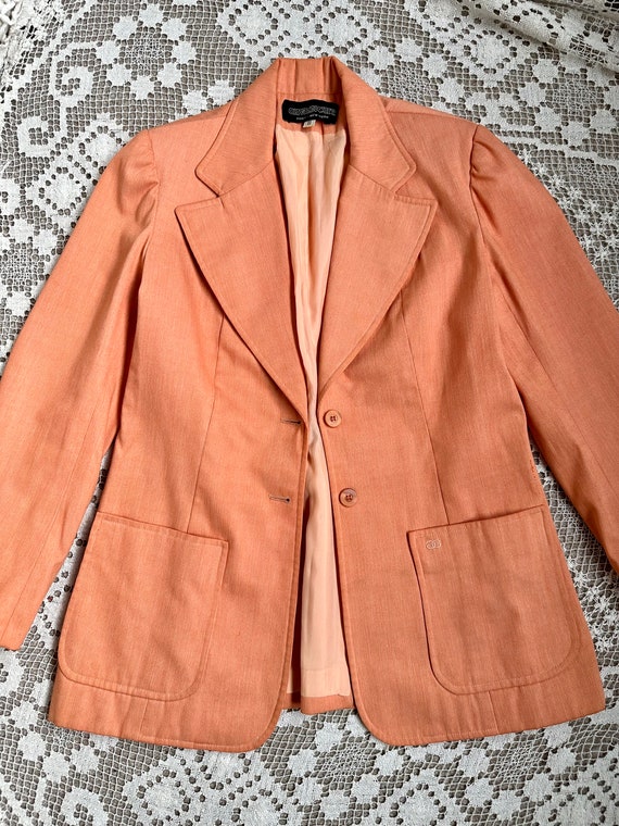 Givenchy 1980's Vintage Peachy Pink Corduroy Jack… - image 8