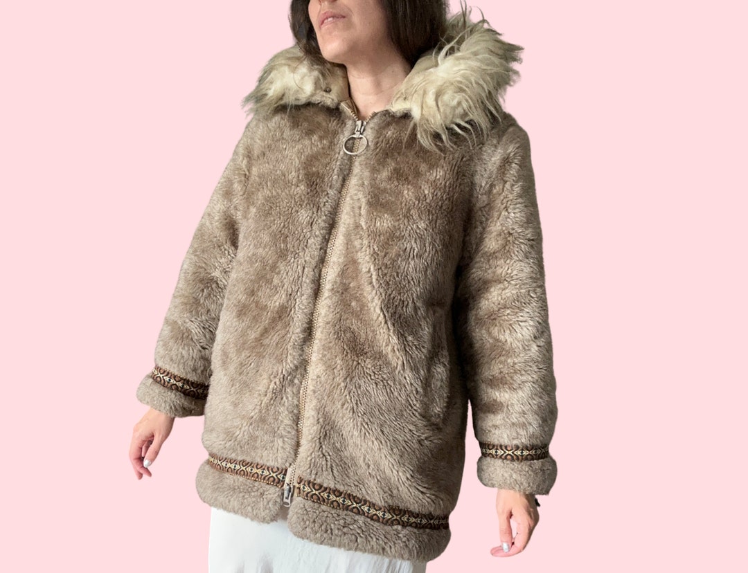 1970's Vintage Faux Fur Eskimo Hooded Coat Parka With Etsy UK
