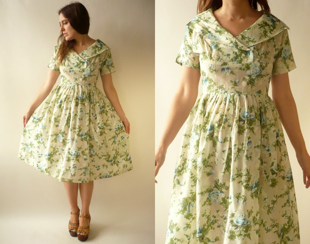 Image of Genuine 's Vintage Floral Prom Evening Dress Size Small