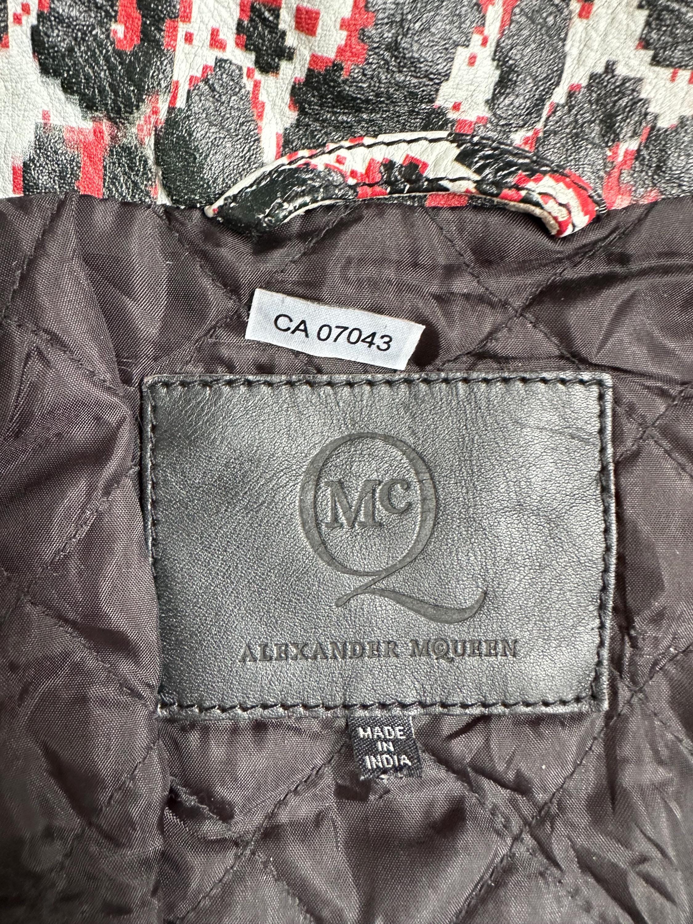 McQ By Alexander McQueen アニマルプリント レザー バイカー モト 
