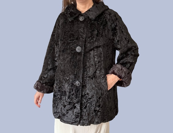 Black faux fur winter coat new arrivals